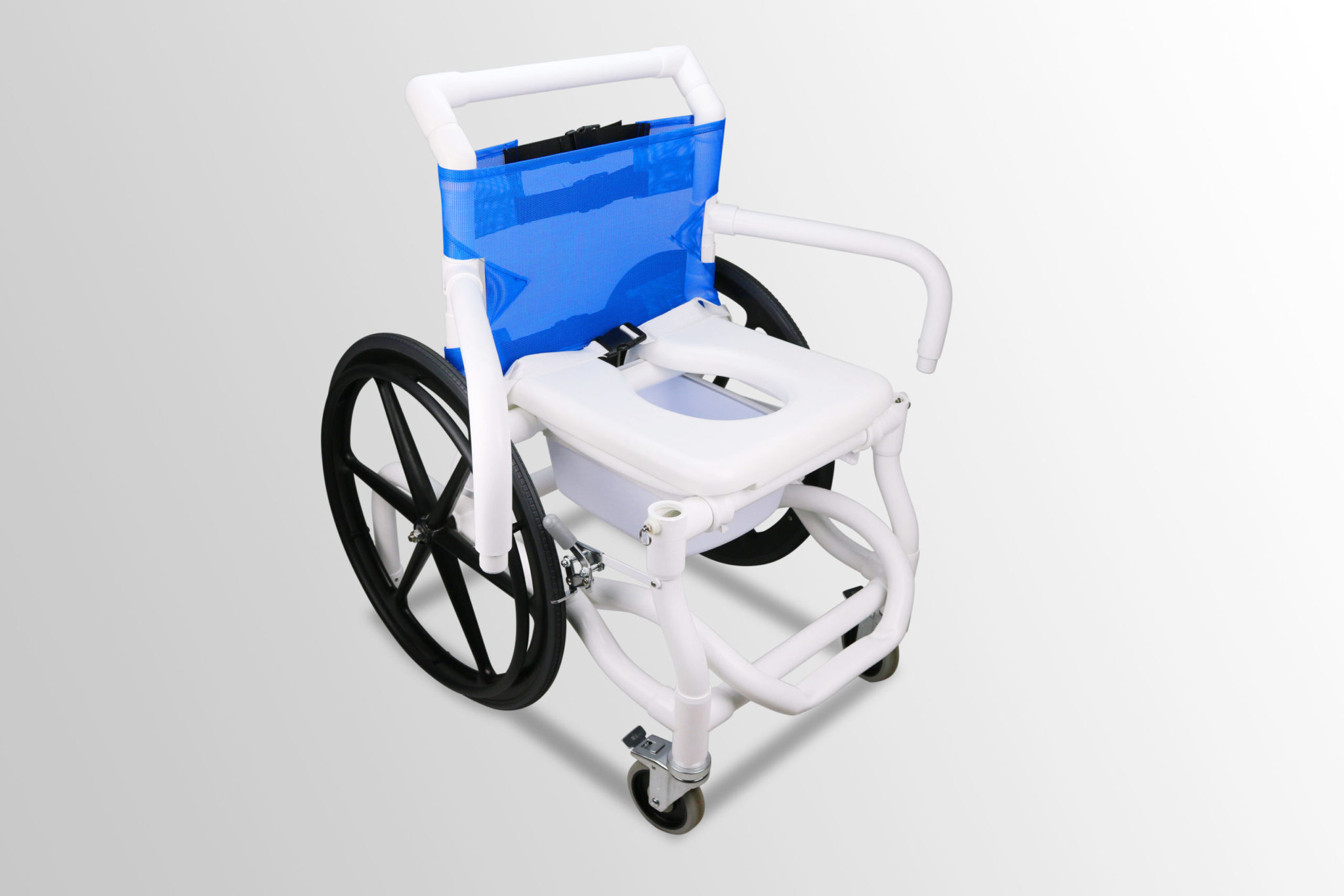 Swing-Arm Self-Propelled Shower Wheelchair