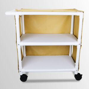 Dual-Shelf Push-Bar Linen Cart